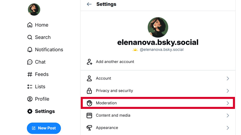 moderation setting